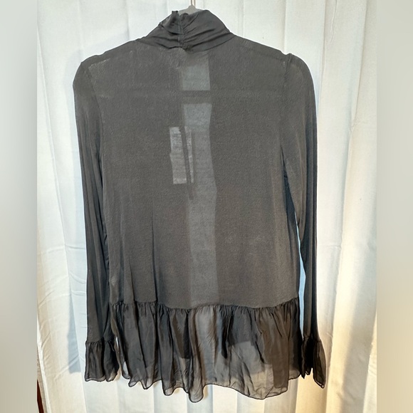 Piazza Del Tempio Silk & Viscose Cardigan Charcoal Size Medium Made in Italy - Picture 3 of 6